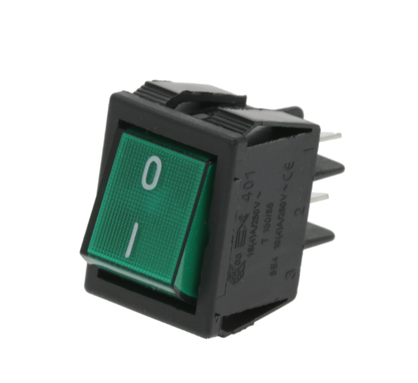 Main Power On-Off Rocker Switch, 16A 250V, 4 Pins